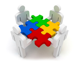 image of figures assembling a jigsaw